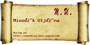 Missák Uljána névjegykártya